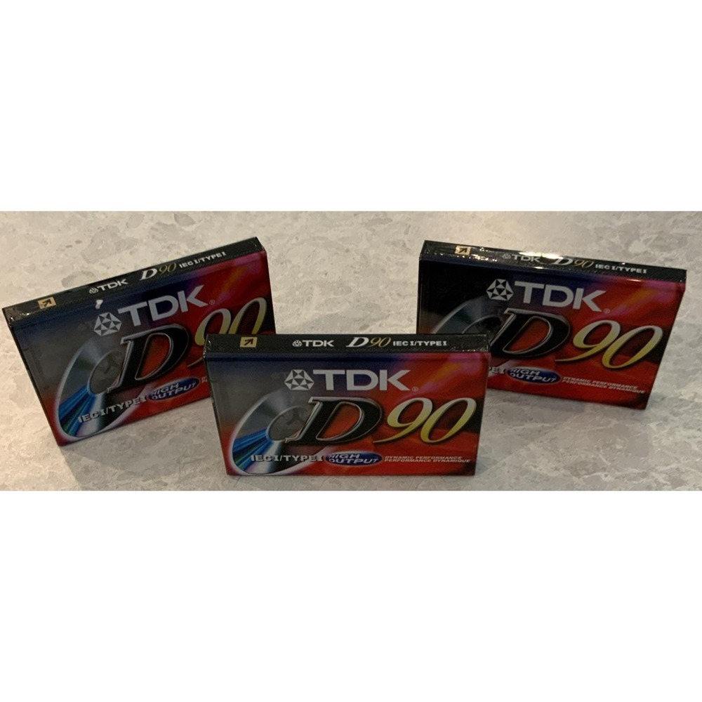 tdk d 90 cassette tapes New Sealed 3 Pack IEGI/TYPEI High Output